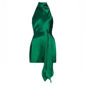 Amanda Uprichard Sandrine silk halter dress